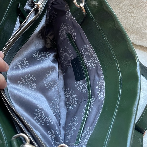 ABRO Saffiano Satchel Crossbody Leather Purse Green - Picture 12 of 14